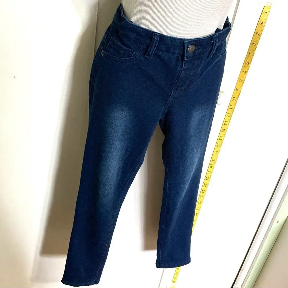 CAT and JACK Mid Rise Soft Knit Stretch Jeggings Dark Denim Blue Girls 10 12
